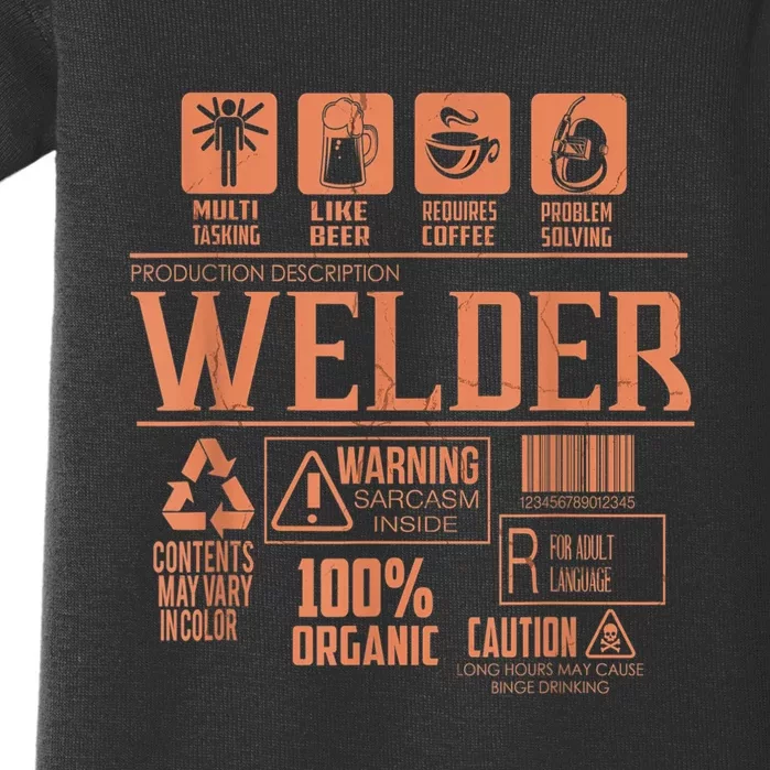 Welder Gifts For Men Funny Welder Funny Welding Baby Bodysuit