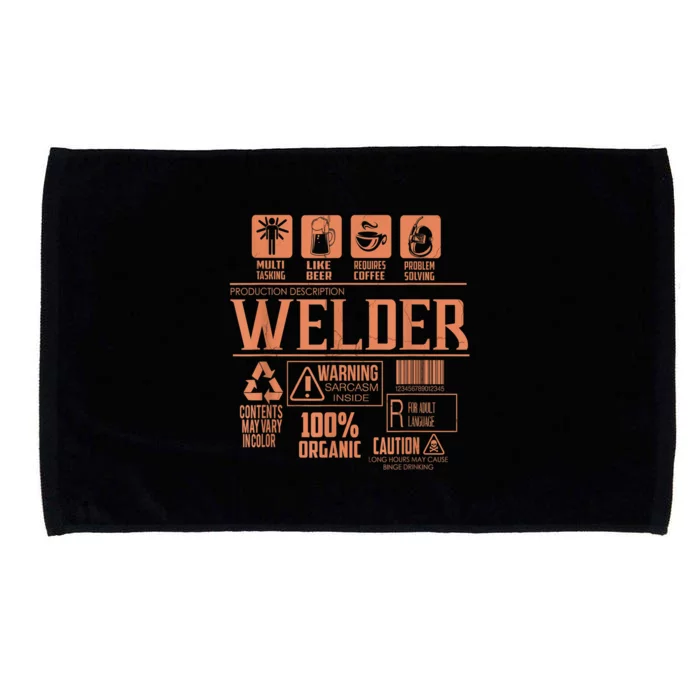 Welder Gifts For Men Funny Welder Funny Welding Microfiber Hand Towel