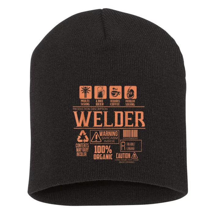 Welder Gifts For Men Funny Welder Funny Welding Short Acrylic Beanie