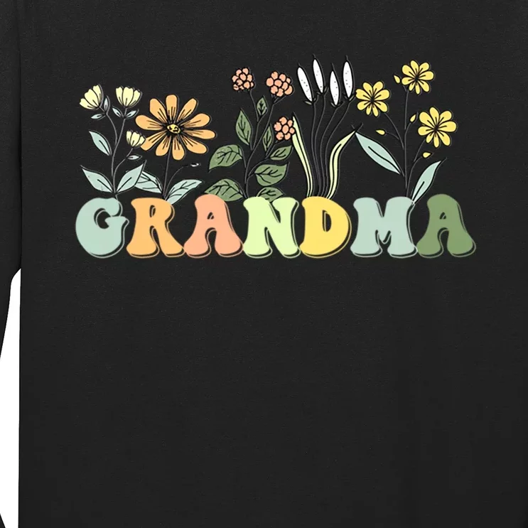 Wildflowers Grandma Floral MotherS Day Grandma Long Sleeve Shirt