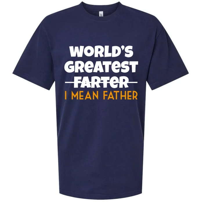 World's Greatest Farter I Mean Father Funny Sueded Cloud Jersey T-Shirt