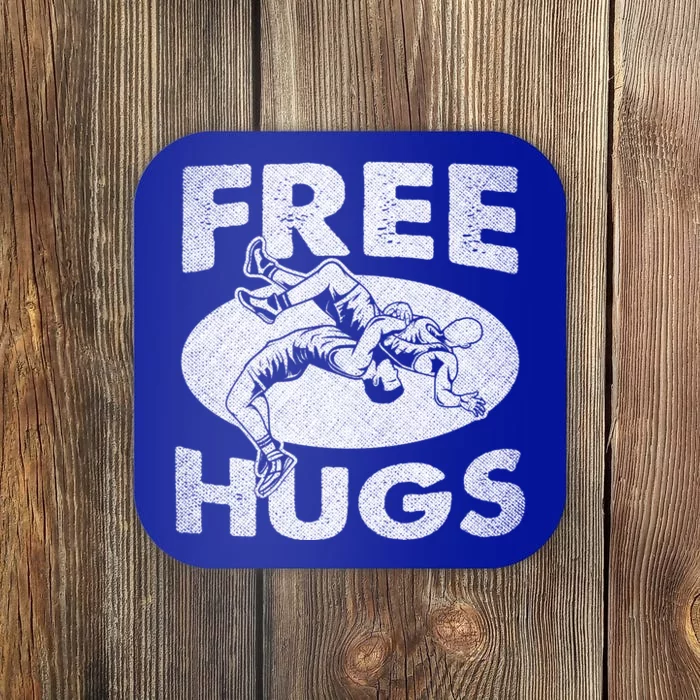 Wrestling Gift Funny Free Hugs Wrestling Great Gift Coaster