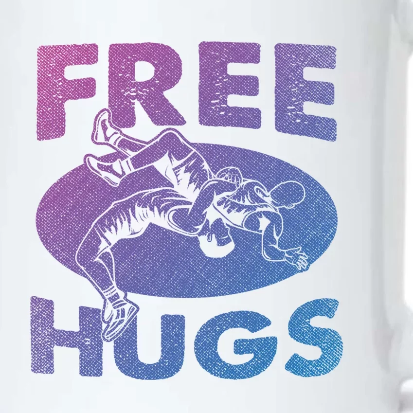 Wrestling Gift Funny Free Hugs Wrestling Great Gift Black Color Changing Mug