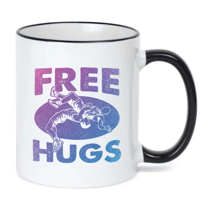 Wrestling Gift Funny Free Hugs Wrestling Great Gift Black Color Changing Mug