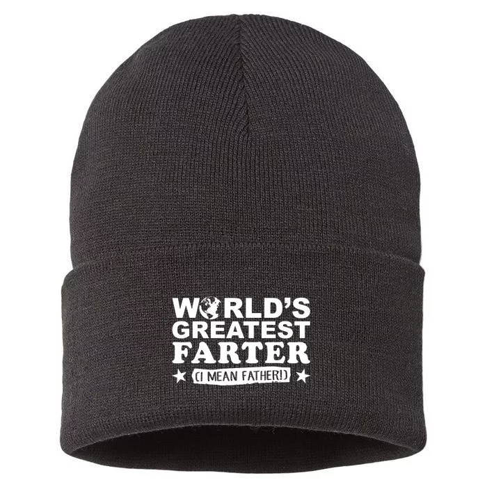 Worlds Greatest Farter I Mean Father Fathers Day Gift Hoodie Sustainable Knit Beanie