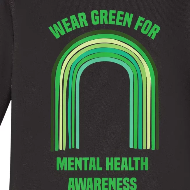 Wear Green For Mental Health Awareness, | Mental Health Baby Long Sleeve Bodysuit