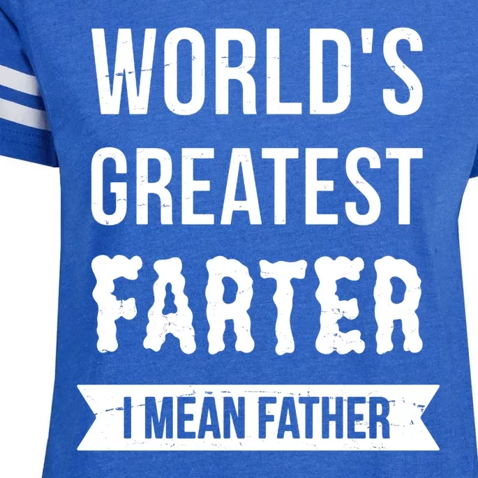 Worlds Greatest Farter I Mean Father Funny Gift Enza Ladies Jersey Football T-Shirt