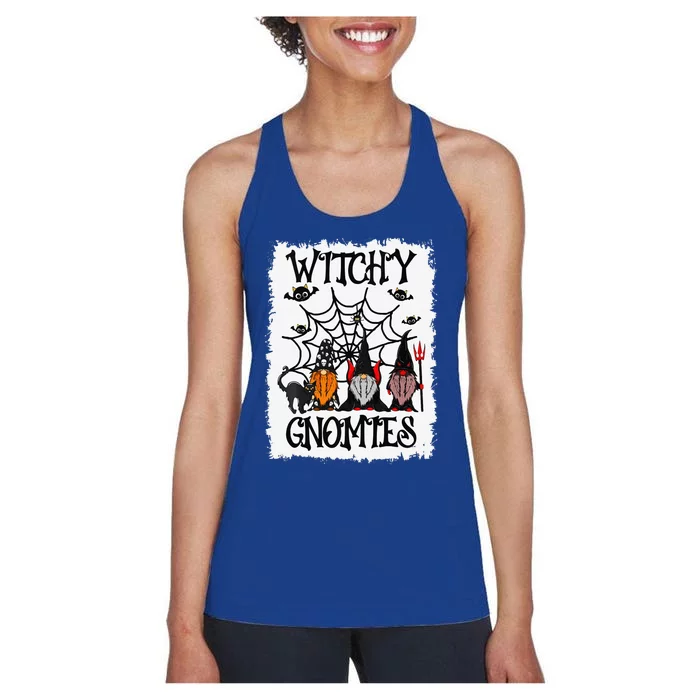 Witchy Gnomies Funny Gnome Halloween Matching Costume Gift Women's Racerback Tank