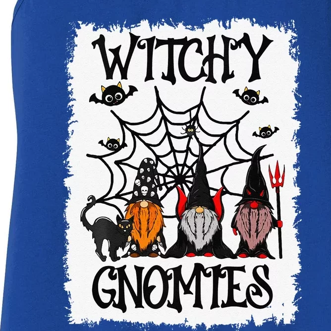 Witchy Gnomies Funny Gnome Halloween Matching Costume Gift Women's Racerback Tank