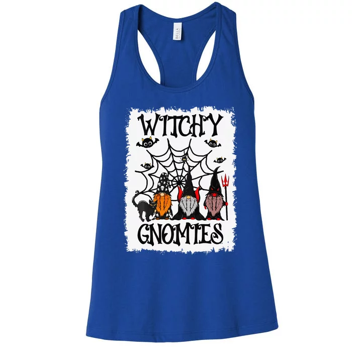 Witchy Gnomies Funny Gnome Halloween Matching Costume Gift Women's Racerback Tank