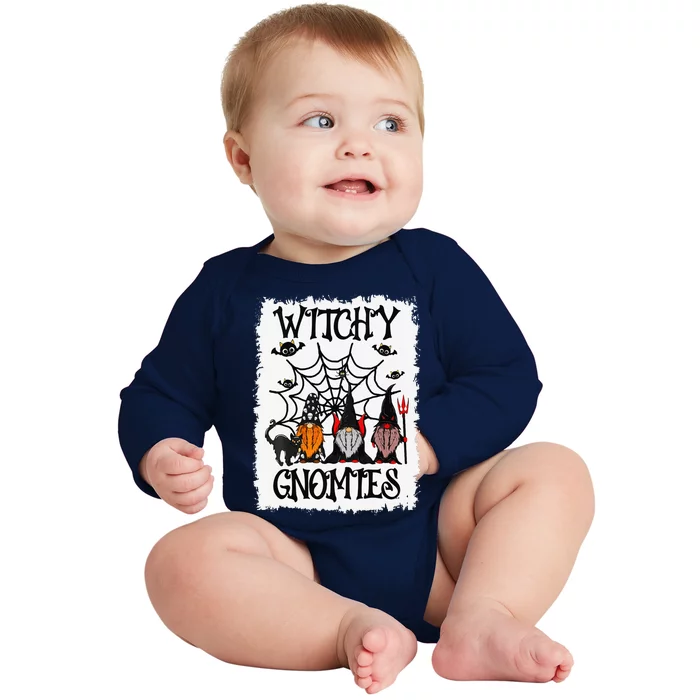 Witchy Gnomies Funny Gnome Halloween Matching Costume Gift Baby Long Sleeve Bodysuit