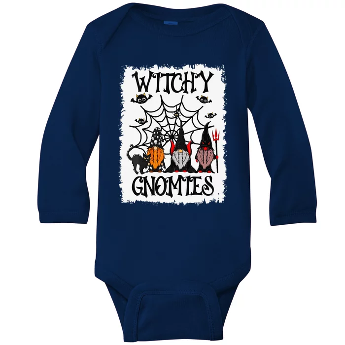 Witchy Gnomies Funny Gnome Halloween Matching Costume Gift Baby Long Sleeve Bodysuit