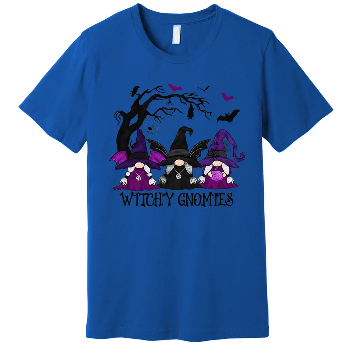 Witchy Gnomies Funny Gnome Halloween Matching Costume Premium T-Shirt