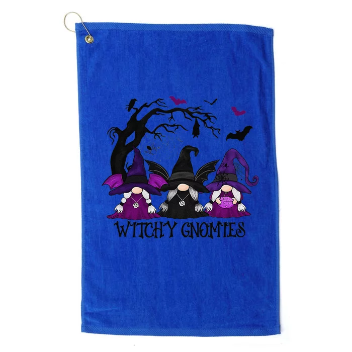 Witchy Gnomies Funny Gnome Halloween Matching Costume Platinum Collection Golf Towel