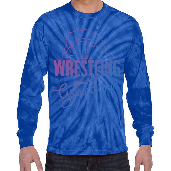 Wrestling Grandma For Wrestling Grandmother Gift Tie-Dye Long Sleeve Shirt