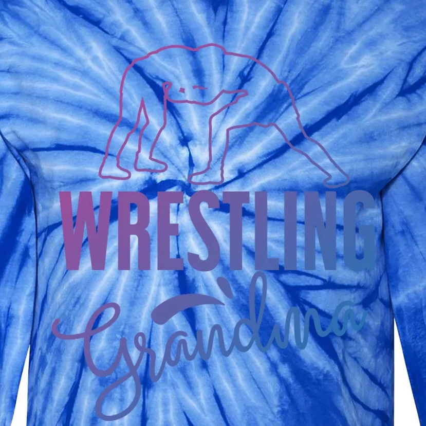 Wrestling Grandma For Wrestling Grandmother Gift Tie-Dye Long Sleeve Shirt