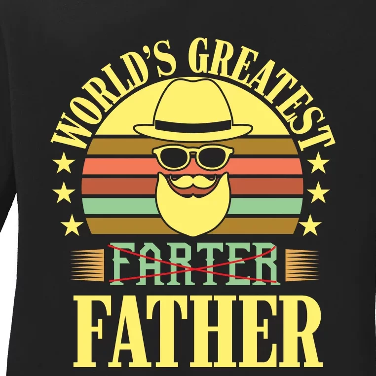 WorldS Greatest Farter Father Ladies Long Sleeve Shirt