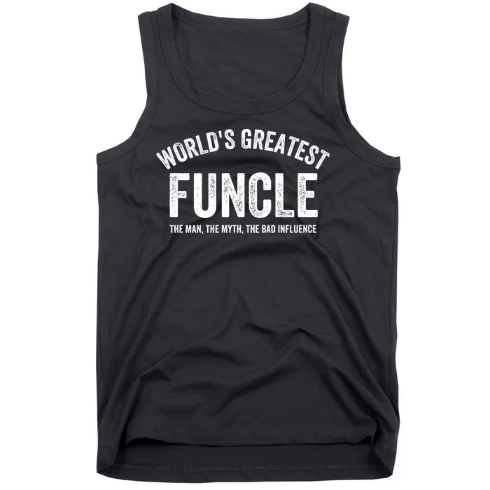 Worlds Greatest Funcle Funny Uncle Sarcastic Family Funny Uncle Best Uncle Tank Top