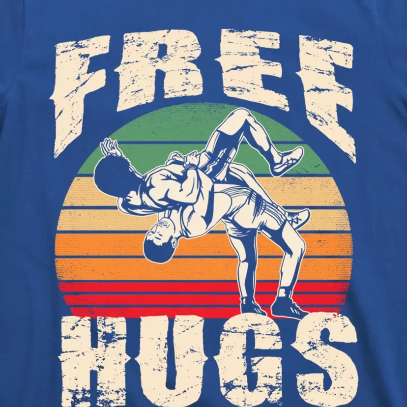 Wrestling Gift Funny Free Hugs Wrestling Gift T-Shirt