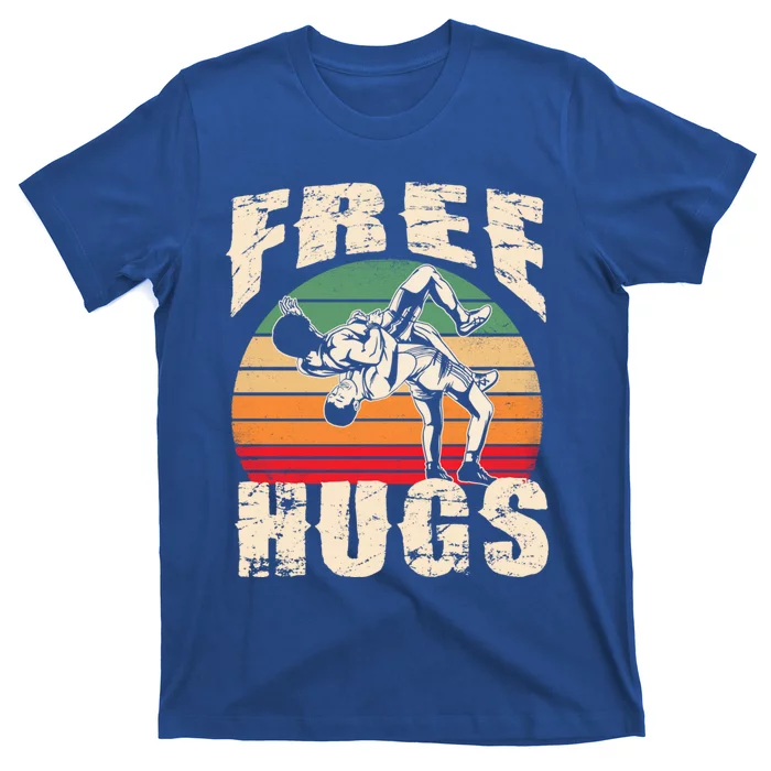 Wrestling Gift Funny Free Hugs Wrestling Gift T-Shirt