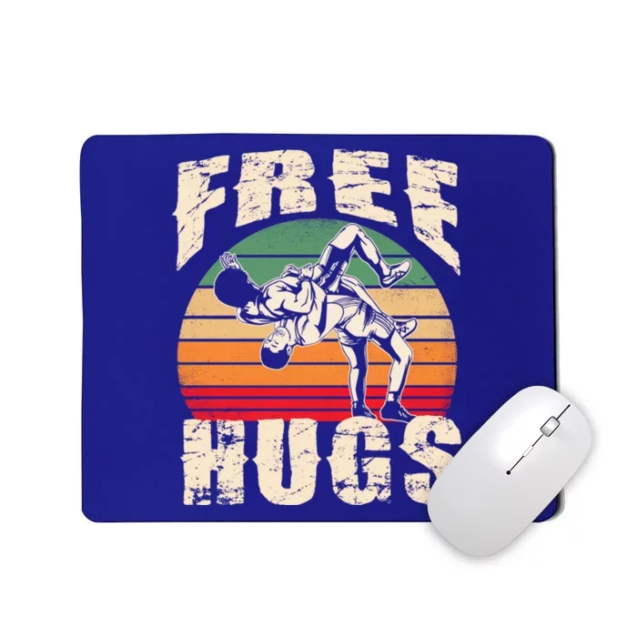 Wrestling Gift Funny Free Hugs Wrestling Gift Mousepad