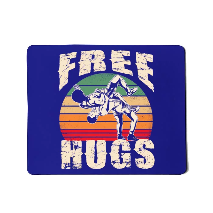 Wrestling Gift Funny Free Hugs Wrestling Gift Mousepad