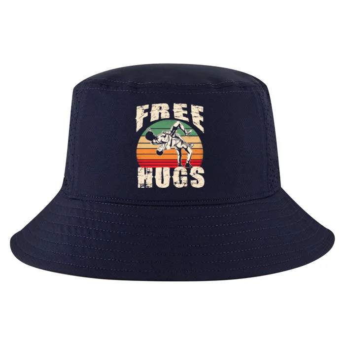 Wrestling Gift Funny Free Hugs Wrestling Gift Cool Comfort Performance Bucket Hat