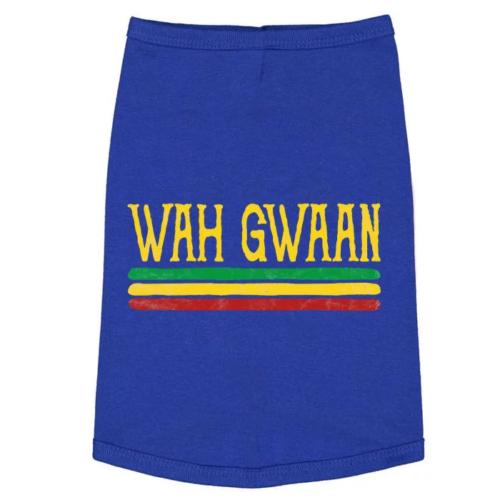 Wah Gwaan Funny Jamaica jamaican Colors Rasta Reggae Doggie Tank