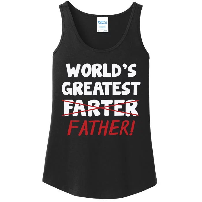 Worlds Greatest Farter Father's Day Ladies Essential Tank