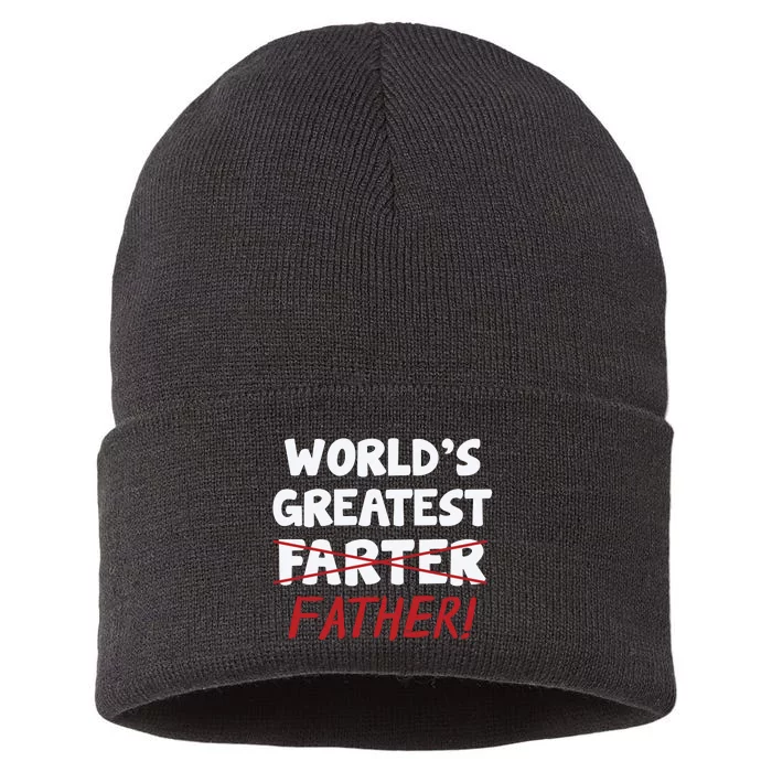 Worlds Greatest Farter Father's Day Sustainable Knit Beanie