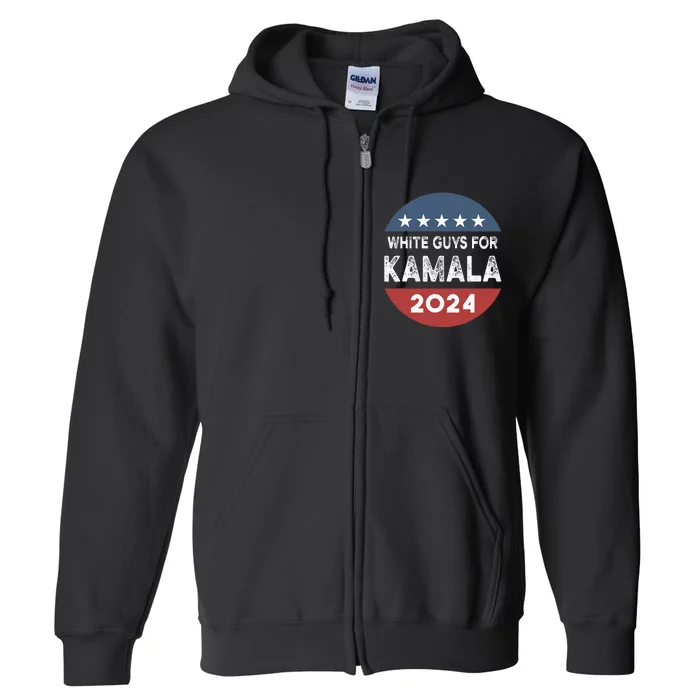 White Guys For Kamala Harris 2024 Election President Full Zip Hoodie