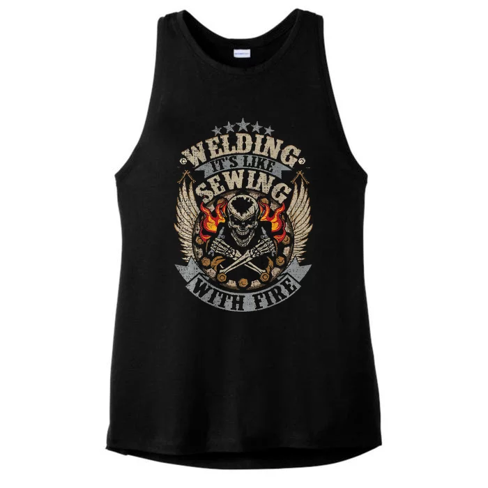 Welder Gifts Funny Welding Ladies Tri-Blend Wicking Tank