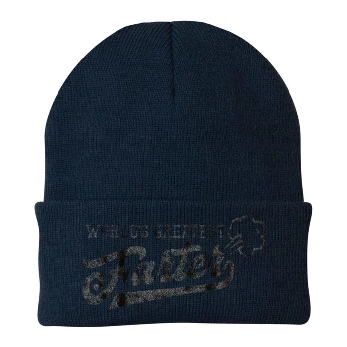 Worlds Greatest Farter Fart Dad Joke Fathers Day Knit Cap Winter Beanie