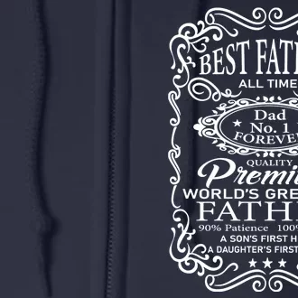 Worlds Greatest Father Mashup Quotes Full Zip Hoodie