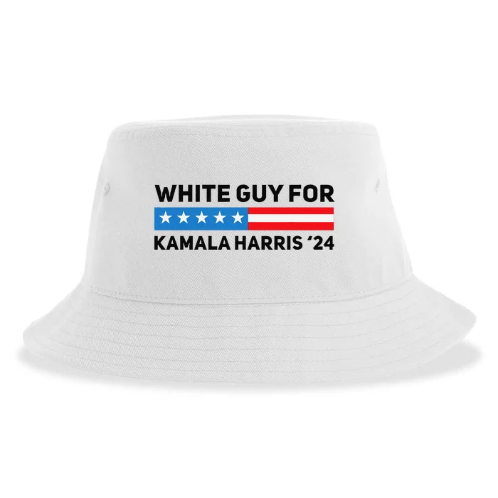 White Guy For Kamala Harris 2024 President Election Sustainable Bucket Hat