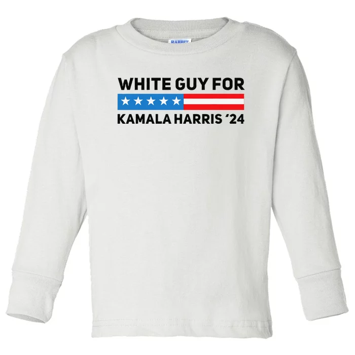 White Guy For Kamala Harris 2024 President Election Toddler Long Sleeve Shirt