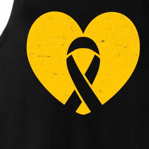 Wear Gold For Childhood Cancer Awareness Ribbon Ladies Tri-Blend Wicking Tank