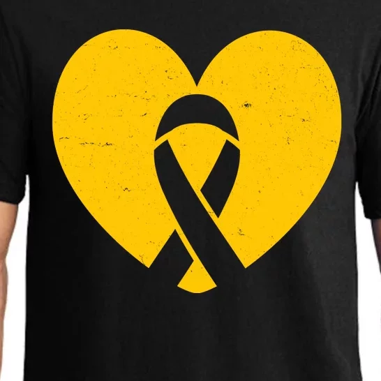 Wear Gold For Childhood Cancer Awareness Ribbon Pajama Set