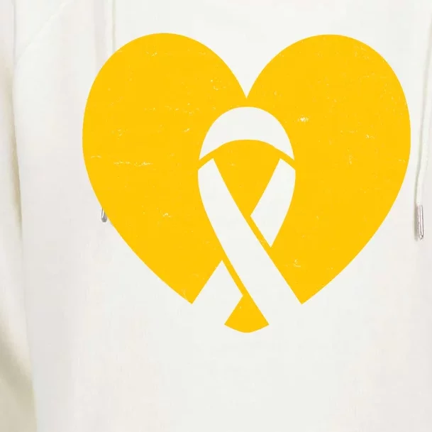 Wear Gold For Childhood Cancer Awareness Ribbon Womens Funnel Neck Pullover Hood