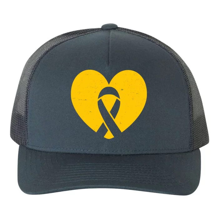 Wear Gold For Childhood Cancer Awareness Ribbon Yupoong Adult 5-Panel Trucker Hat