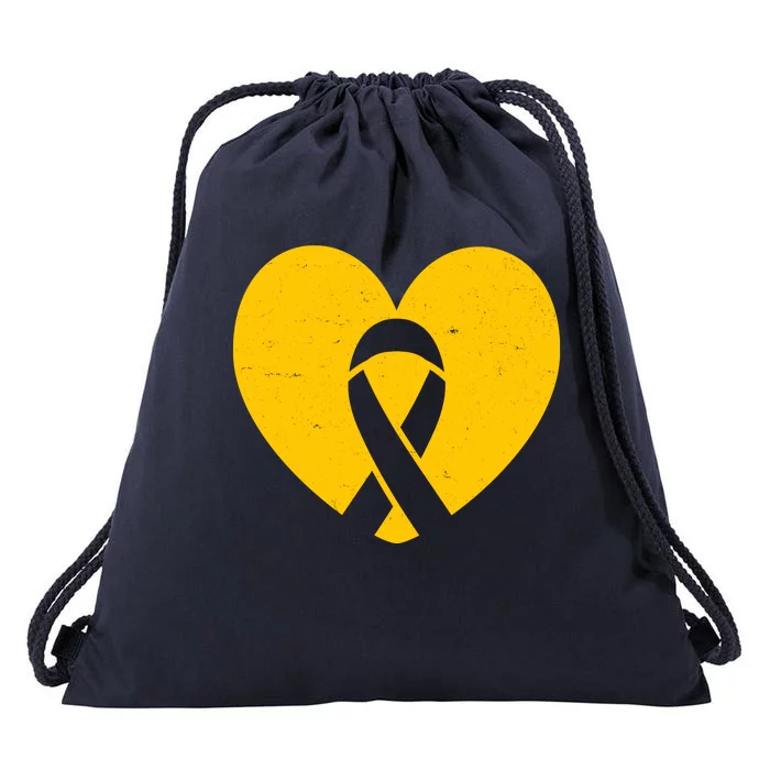 Wear Gold For Childhood Cancer Awareness Ribbon Drawstring Bag