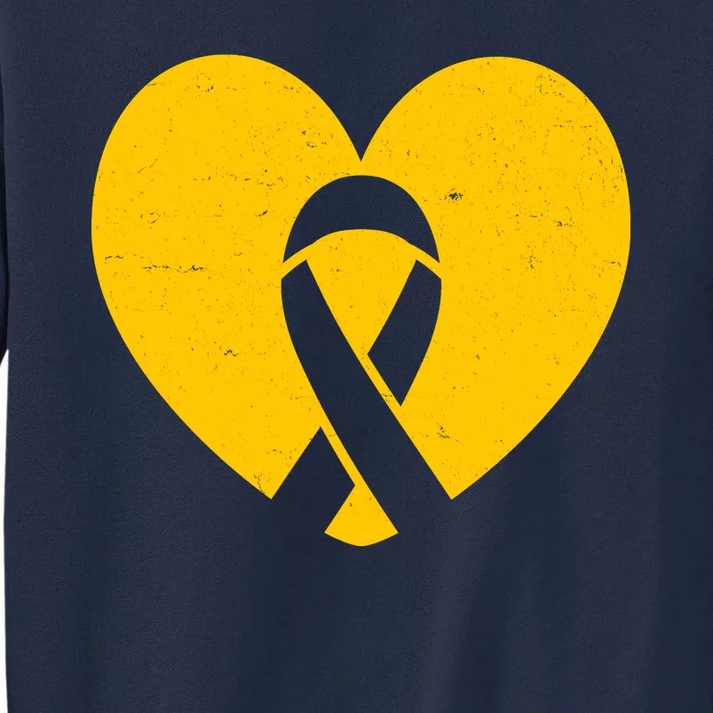 Wear Gold For Childhood Cancer Awareness Ribbon Tall Sweatshirt