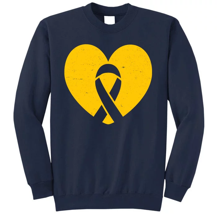 Wear Gold For Childhood Cancer Awareness Ribbon Tall Sweatshirt