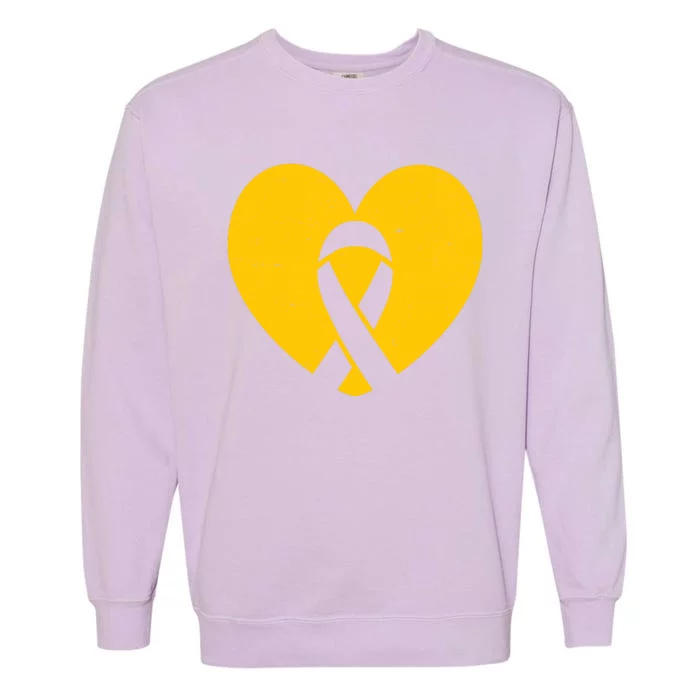 Wear Gold For Childhood Cancer Awareness Ribbon Garment-Dyed Sweatshirt