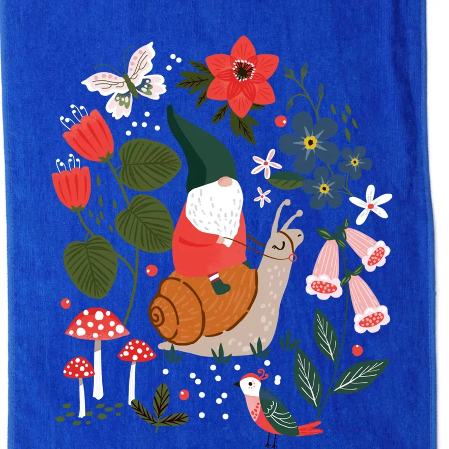 Whimsical Garden Gnome Riding Snail Platinum Collection Golf Towel