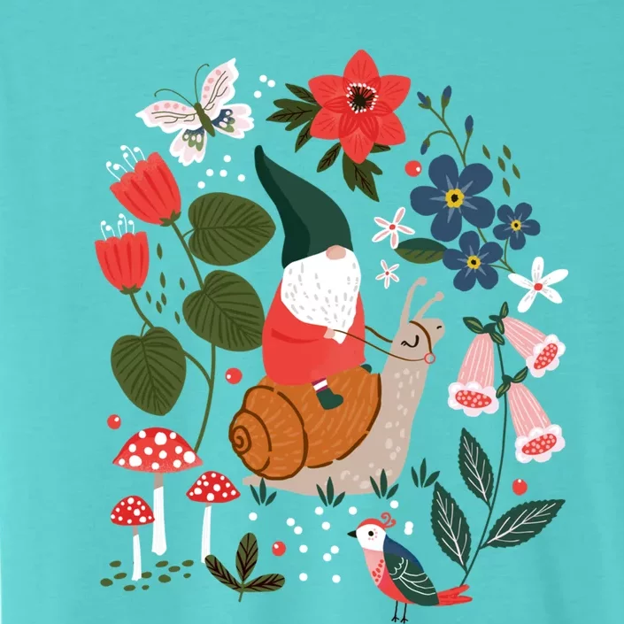 Whimsical Garden Gnome Riding Snail ChromaSoft Performance T-Shirt