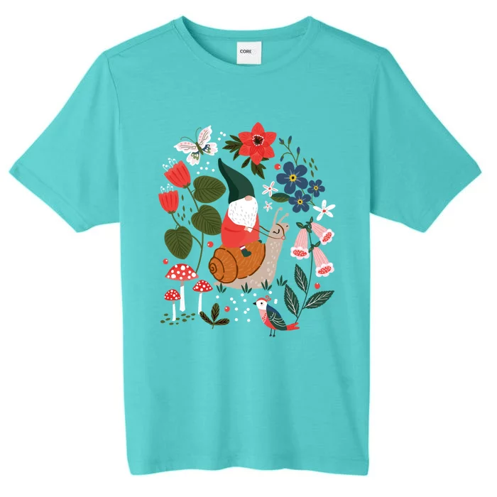 Whimsical Garden Gnome Riding Snail ChromaSoft Performance T-Shirt