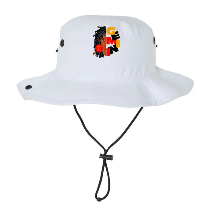 Womens Gemini Girl Afro Locs Girl Zodiac Signs Birthday Legacy Cool Fit Booney Bucket Hat