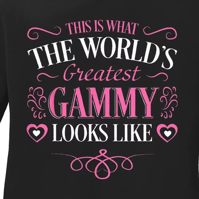 Worlds Greatest Gammy Looks Like Grandma Mothers Day Gifts Ladies Long Sleeve Shirt