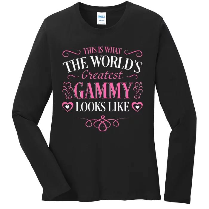 Worlds Greatest Gammy Looks Like Grandma Mothers Day Gifts Ladies Long Sleeve Shirt